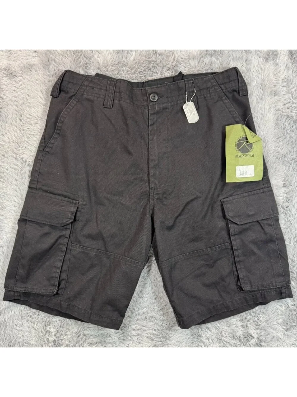 Vintage Rothco Shorts Men's M Black Cotton Cargo Paratrooper Utility Workwear